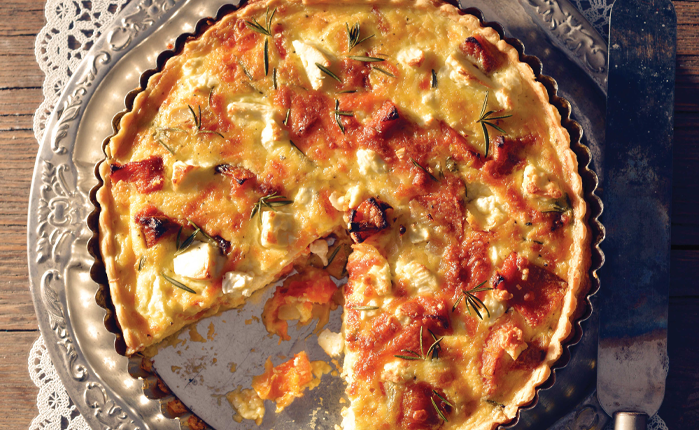 Roasted Butternut, Feta & Chilli Quiche | Clover Corporate